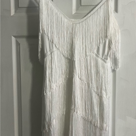 MOFLORA Patchwork Bodycon Dress Summer Fringe Tassel Club Party Mini Strap Dress - Picture 2 of 2